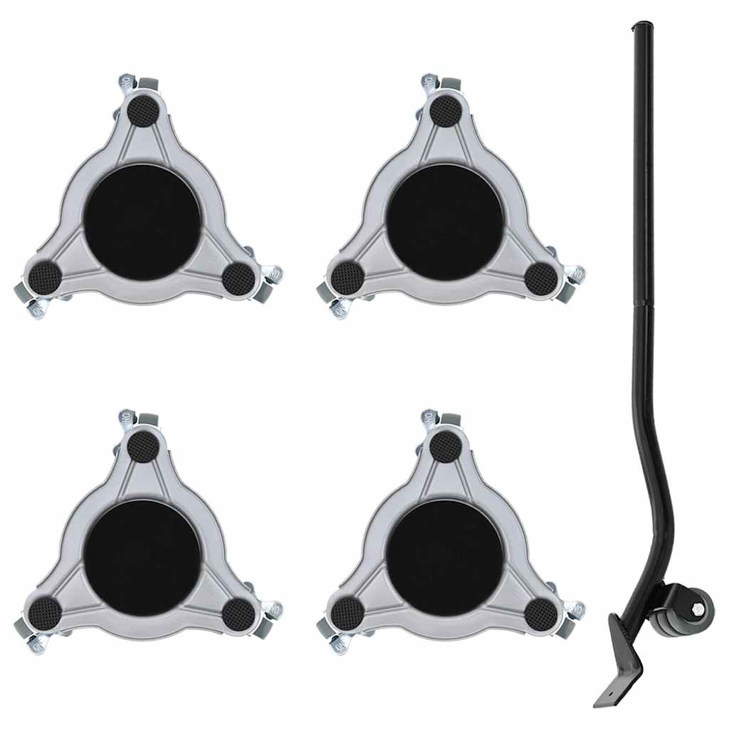 vidaXL Möbelrollen 4 Stk. mit Heber 19x17,5x6 cm Stahl 1000 kg