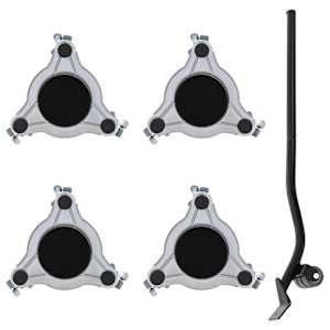 Pohištveni valjčki 4 kosi z dvigalom 19 x 17,5 x 6 cm jeklo 1000 kg