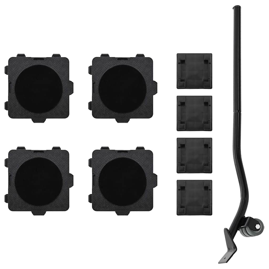 vidaXL Role pentru mobilă, 4 buc., cu dispozitiv de ridicare, negre, 13,5x13,5x4,2 cm, 300 kg