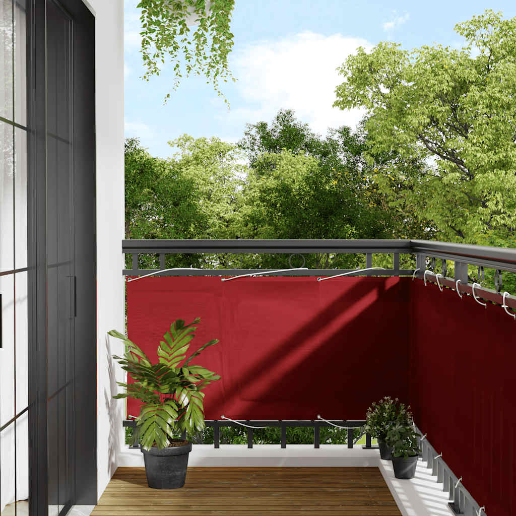 vidaXL Balkon-Sichtschutz Rot 75x1000 cm 100 % Polyester-Oxford