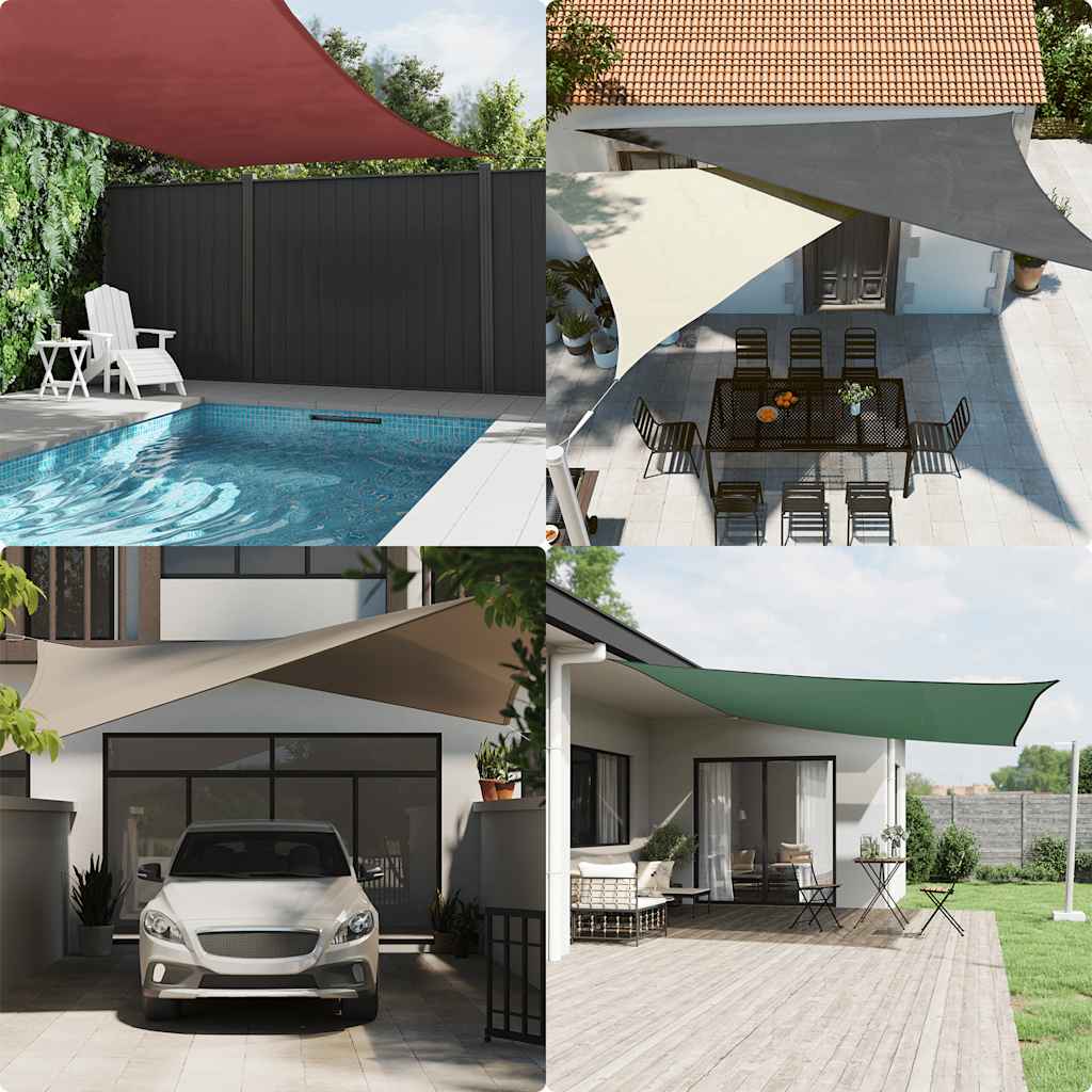 solsejl 2x2x2 m 100 % polyesterstof gul