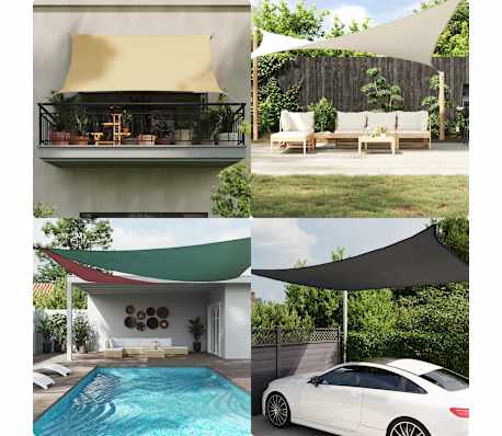 vidaXL Para-sol estilo vela 7x5x5 m oxford 100% poli&eacute;ster castanho