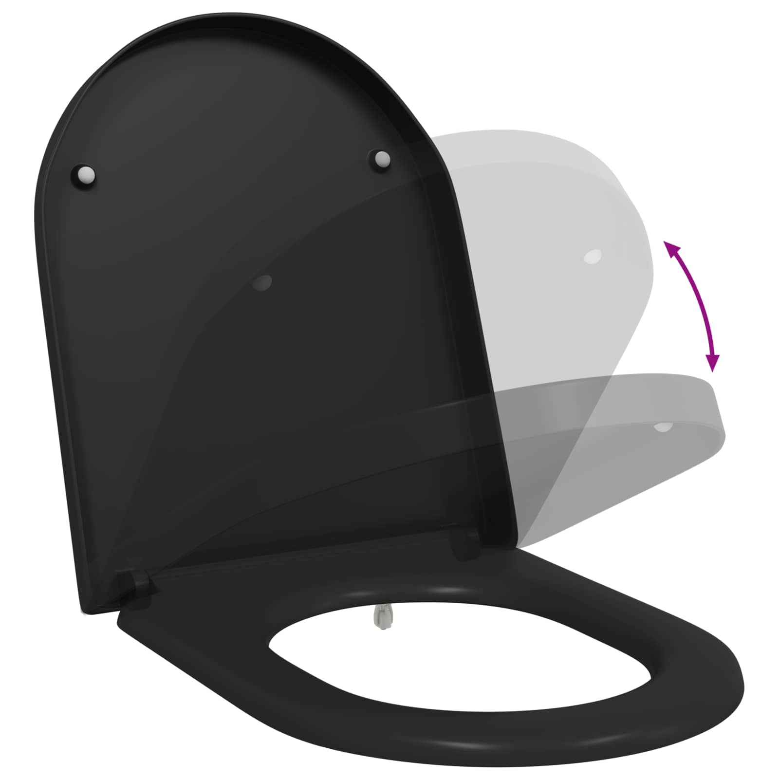 Pokrivalo za stranišče Črna 49 x 36 x 4 cm Duroplast - slika 9