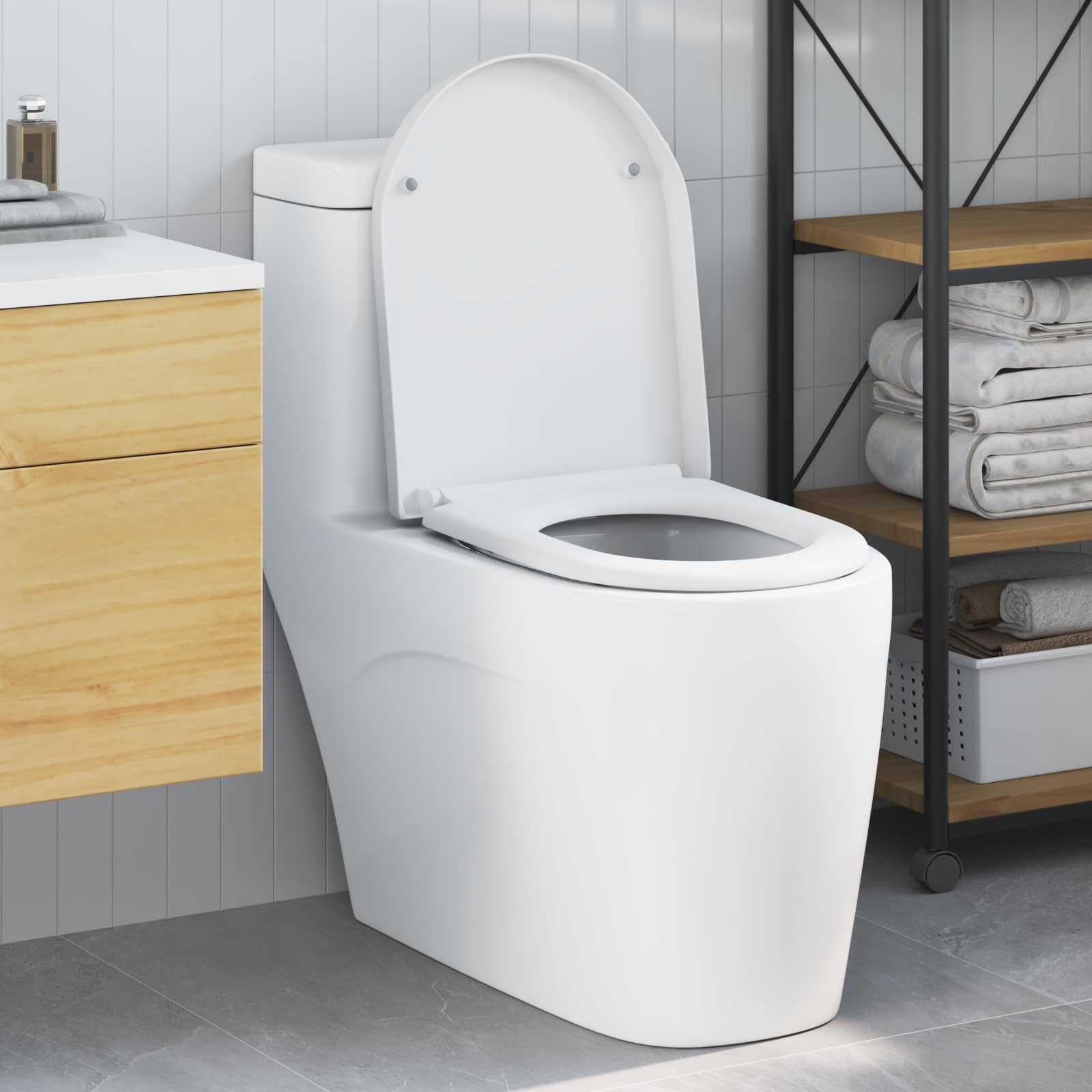 vidaXL Toilettensitz Weiß 49 x 36 x 4 cm Duroplast