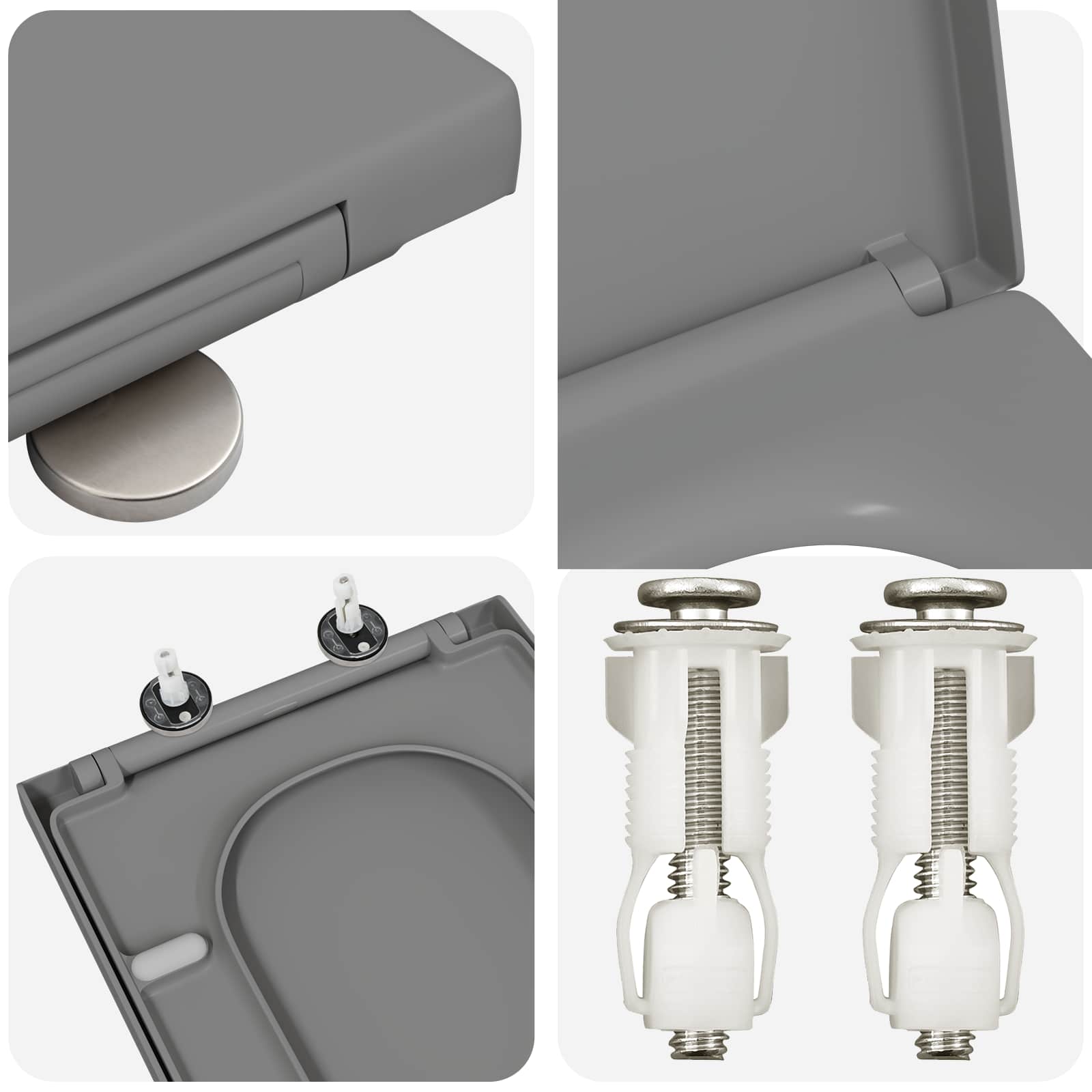 Pokrivalo za stranišče Siva 47,5 x 35 x 3,6 cm Duroplast - slika 7