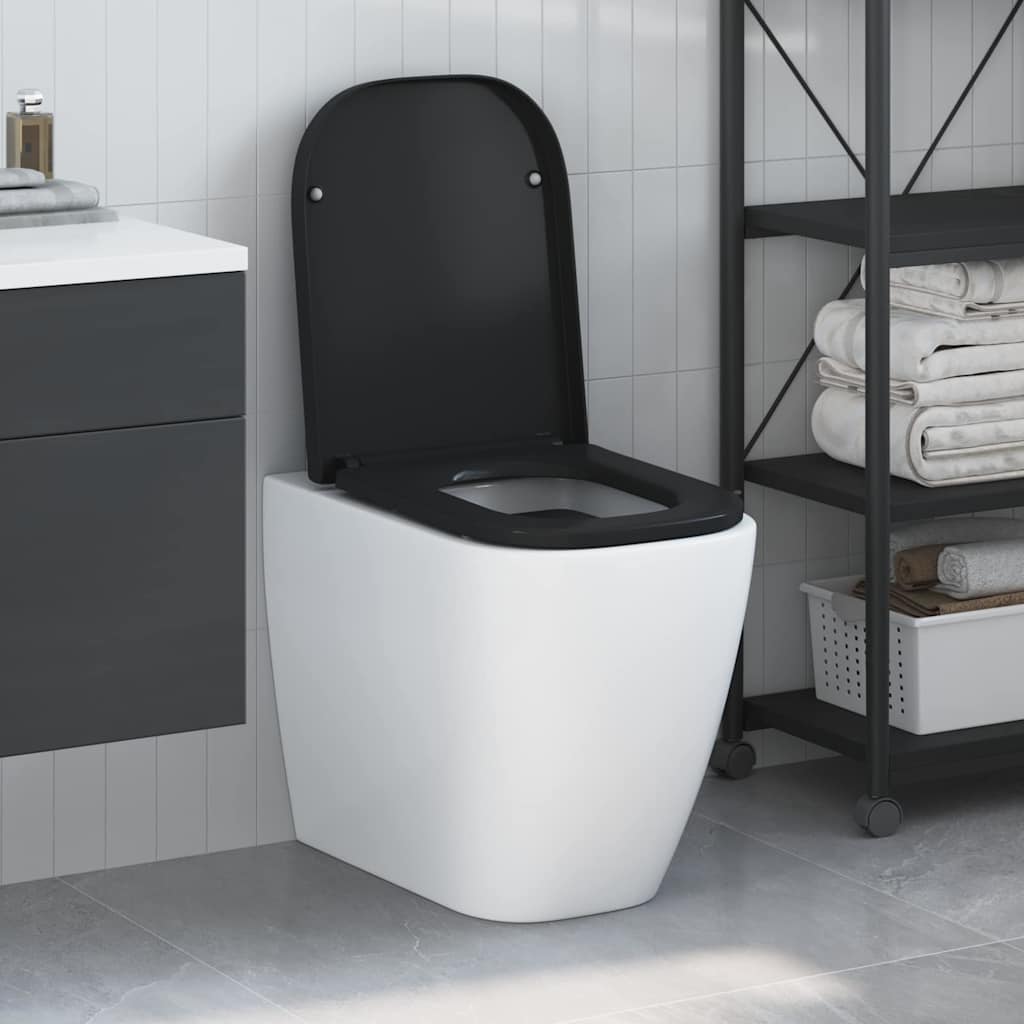 Siège de toilette à déclenchement rapide avec fermeture douce Duroplast Noir