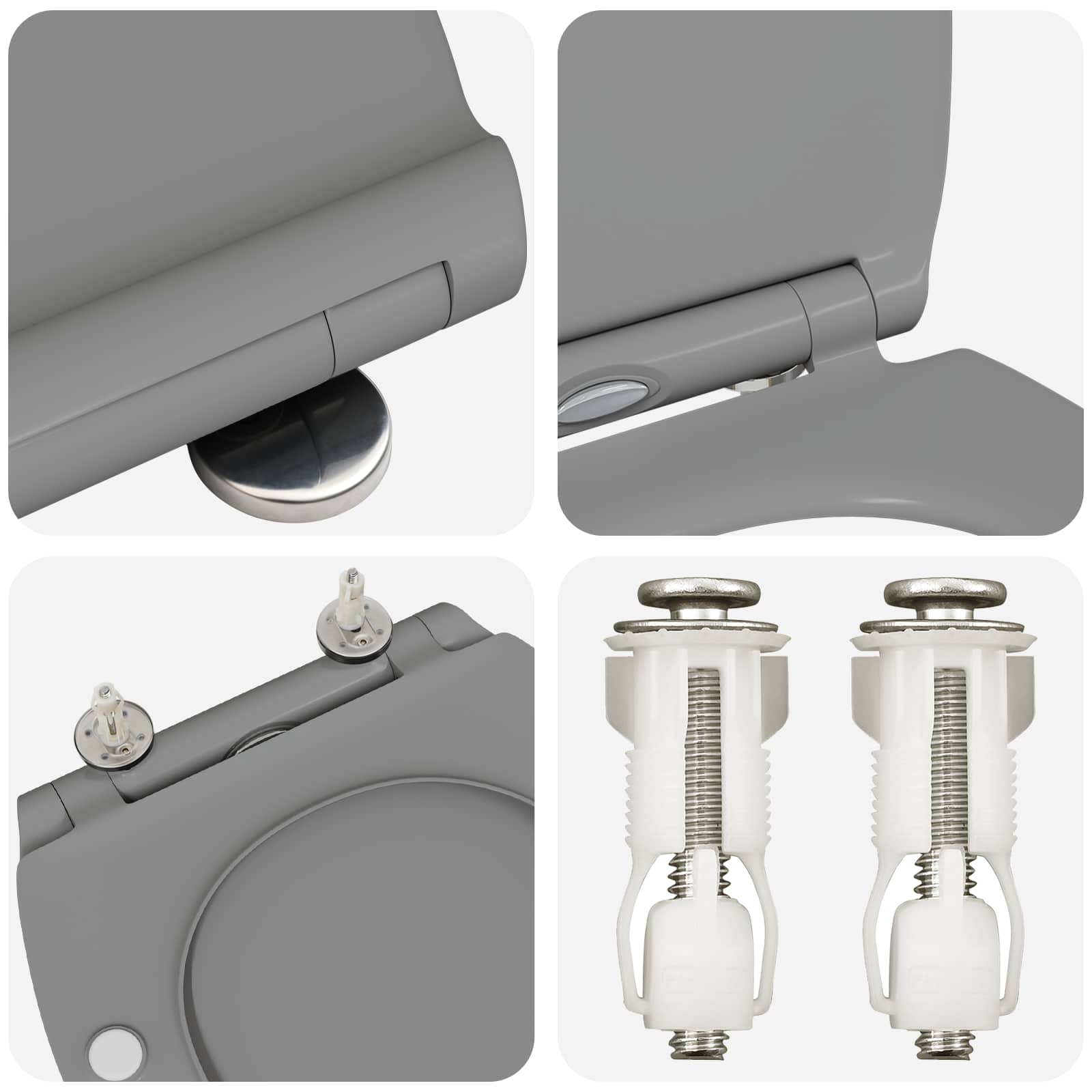 Pokrivalo za stranišče Siva 47 x 37,5 x 3,8 cm Duroplast - slika 7