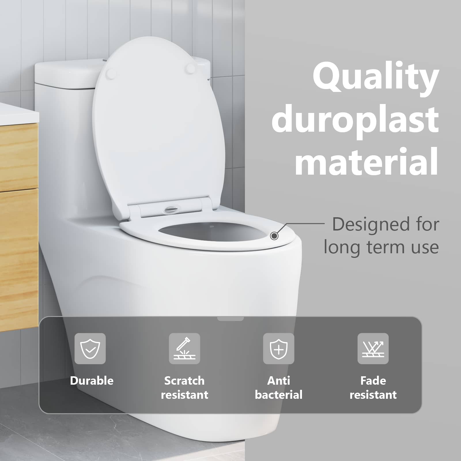 vidaXL Toilettensitz Weiß 45,5 x 37,5 x 3,8 cm Duroplast – Bild 9