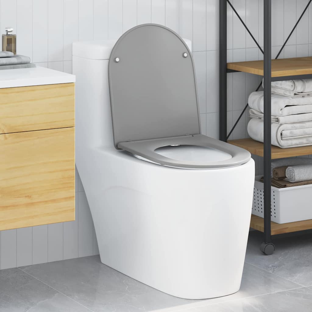 Toilette à ouverture rapide avec fermeture douce en Duroplast Gris
