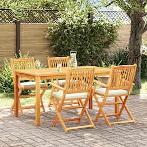 Skládací židle s polštářem 4 pcs Bílá 49 x 57,5 x 92cm - obrázek 1