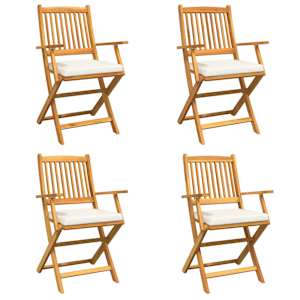 Skládací židle s polštářem 4 pcs Bílá 49 x 57,5 x 92cm - obrázek 2