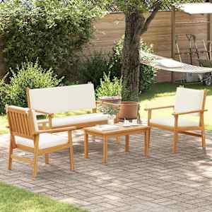 Sada zahradních pohovek 4 pcs Hnědá 120 x 65,5 x 79 cm - obrázek 4
