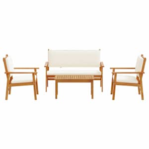 Sada zahradních pohovek 4 pcs Hnědá 120 x 65,5 x 79 cm - obrázek 8