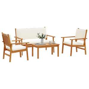 Sada zahradních pohovek 4 pcs Hnědá 120 x 65,5 x 79 cm - obrázek 3