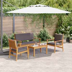 Sada zahradních pohovek 4 pcs Hnědá 120 x 65,5 x 79 cm - obrázek 1