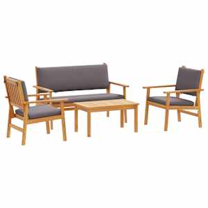 Sada zahradních pohovek 4 pcs Hnědá 120 x 65,5 x 79 cm - obrázek 2