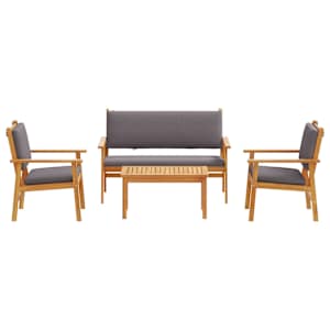Sada zahradních pohovek 4 pcs Hnědá 120 x 65,5 x 79 cm - obrázek 8