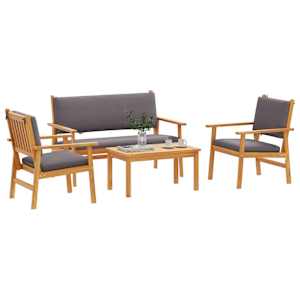 Sada zahradních pohovek 4 pcs Hnědá 120 x 65,5 x 79 cm - obrázek 3