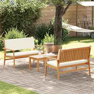 Sada zahradních pohovek 3 pcs Hnědá 120 x 65,5 x 79 cm - obrázek 4