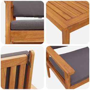 Sada zahradních pohovek 3 pcs Hnědá 120 x 65,5 x 79 cm - obrázek 9
