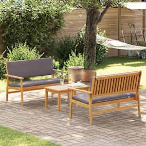 Sada zahradních pohovek 3 pcs Hnědá 120 x 65,5 x 79 cm - obrázek 4