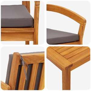 Bistro souprava s polštářem 5 pcs Hnědá Polyester - obrázek 8