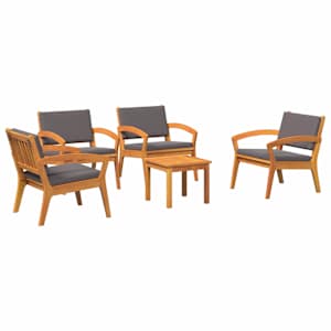 Bistro souprava s polštářem 5 pcs Hnědá Polyester - obrázek 2