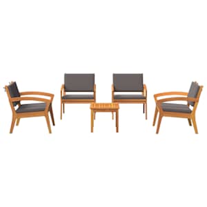Bistro souprava s polštářem 5 pcs Hnědá Polyester - obrázek 7