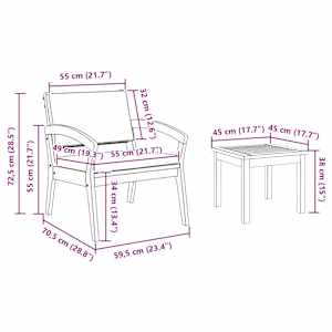 Bistro komplet z blazino 5 pcs Rjava Poliester - slika 9