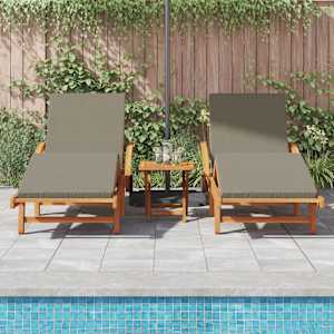 Slunečník 2 pcs Taupe 200 x 67 x 84 cm Masivní akátové dřevo - obrázek 3