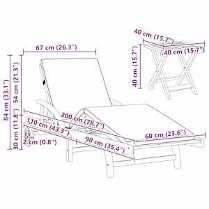 Slunečník 2 pcs Taupe 200 x 67 x 84 cm Masivní akátové dřevo - obrázek 14