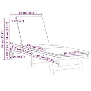Slunečník 2 pcs Hnědá 65 x 199 x 84 cm Masivní akátové dřevo - obrázek 8