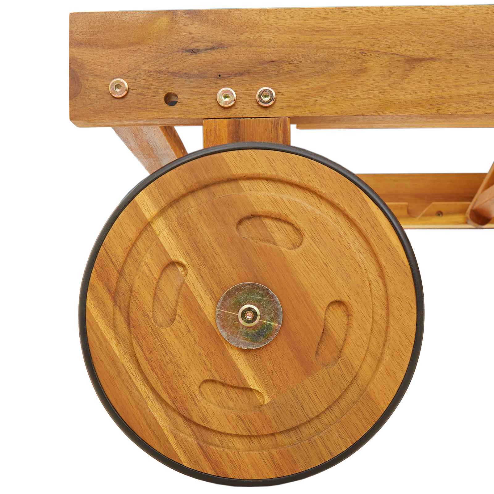 Ξαπλώστρα 1-πρόσωπο 2 pcs Καφέ Στερεό Ξύλο Ακακίας - Image 6