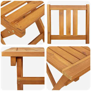 Zahradní bistro set 5 pcs Hnědá Masivní akátové dřevo - obrázek 9
