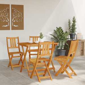 Zahradní bistro set 5 pcs Hnědá Masivní akátové dřevo - obrázek 4