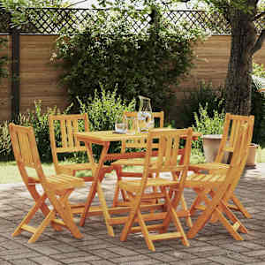 Vrtni Stol 6 pcs Olje naravno 40 x 42 x 85 cm