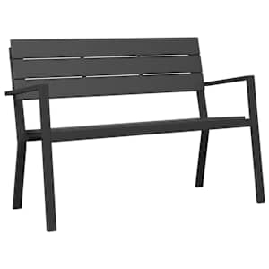 Zahradní lavice Černá 118 x 54 x 77cm Ocel - obrázek 2