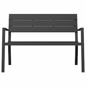 Zahradní lavice Černá 118 x 54 x 77cm Ocel - obrázek 4