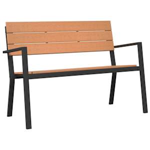 Zahradní lavice Hnědá 118 x 54 x 77cm Ocel - obrázek 2