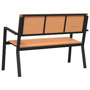 Zahradní lavice Hnědá 118 x 54 x 77cm Ocel - obrázek 6
