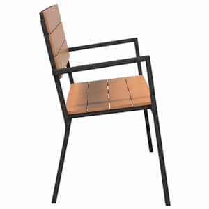 Zahradní lavice Hnědá 118 x 54 x 77cm Ocel - obrázek 5