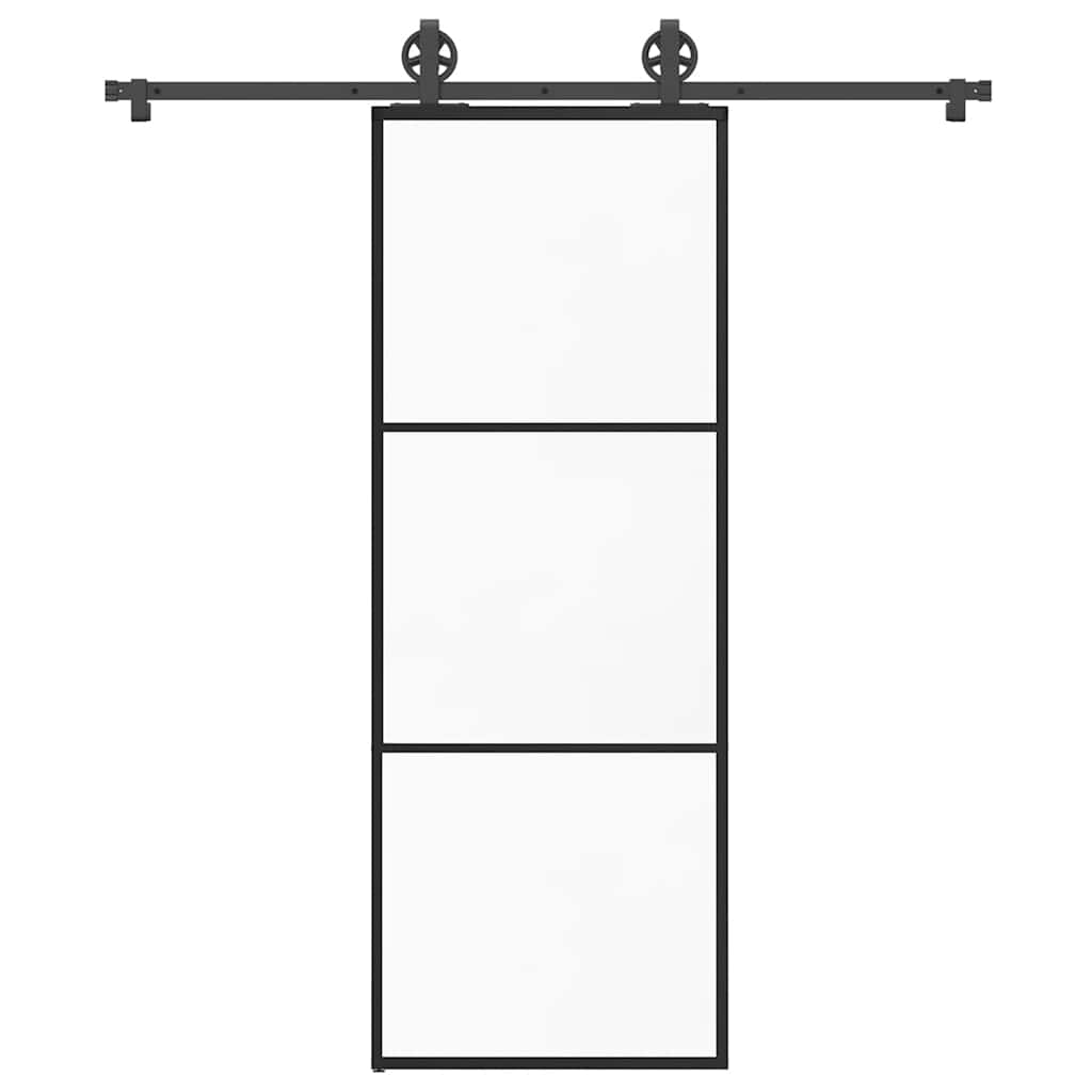 Schiebetür mit Beschlag 76×205 cm ESG-Glas & Aluminium