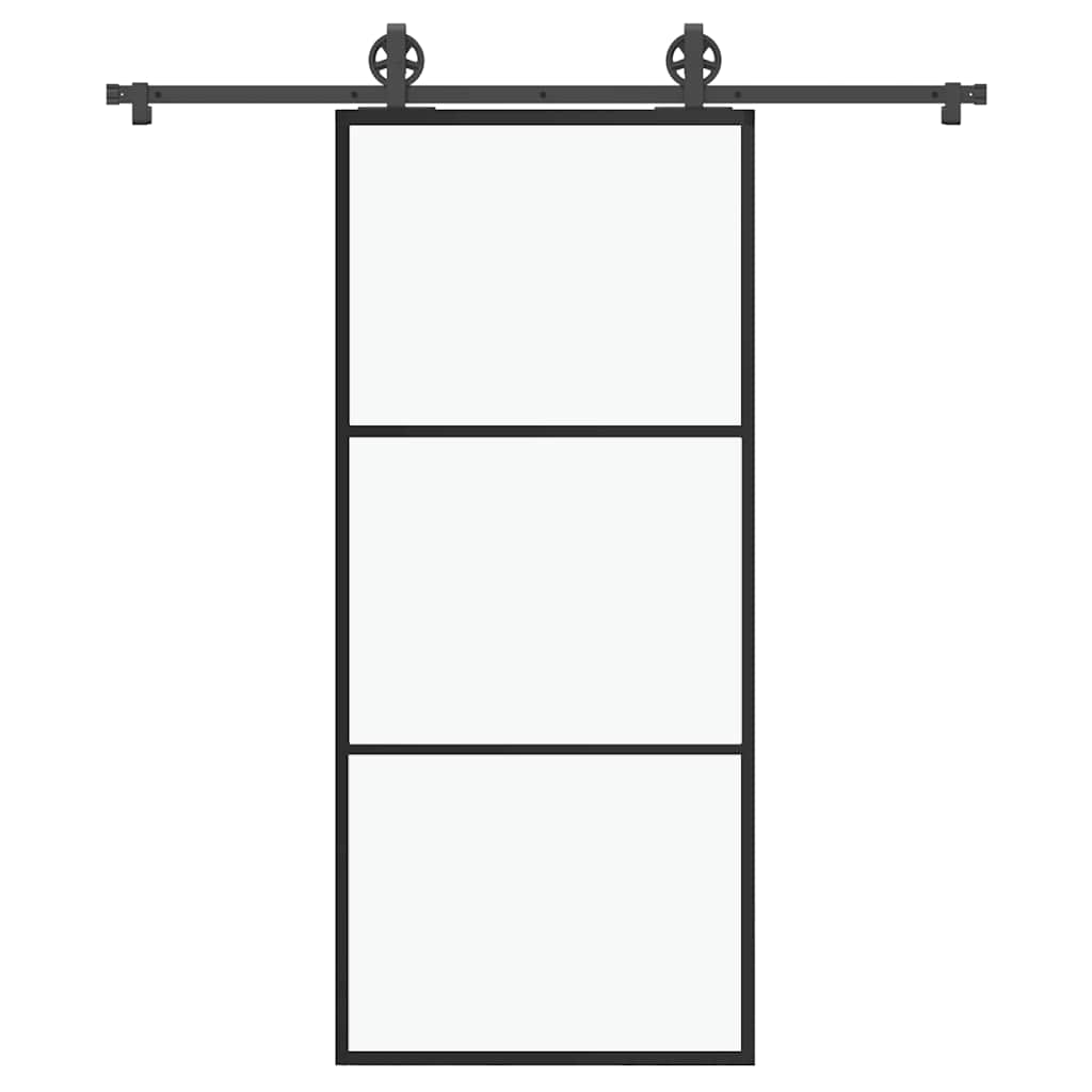 Schiebetür mit Beschlag 90×205 cm ESG-Glas & Aluminium