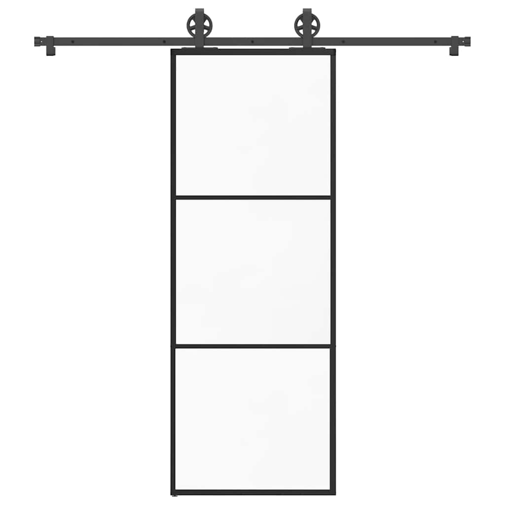 Schiebetür mit Beschlag 76×205 cm ESG-Glas & Aluminium