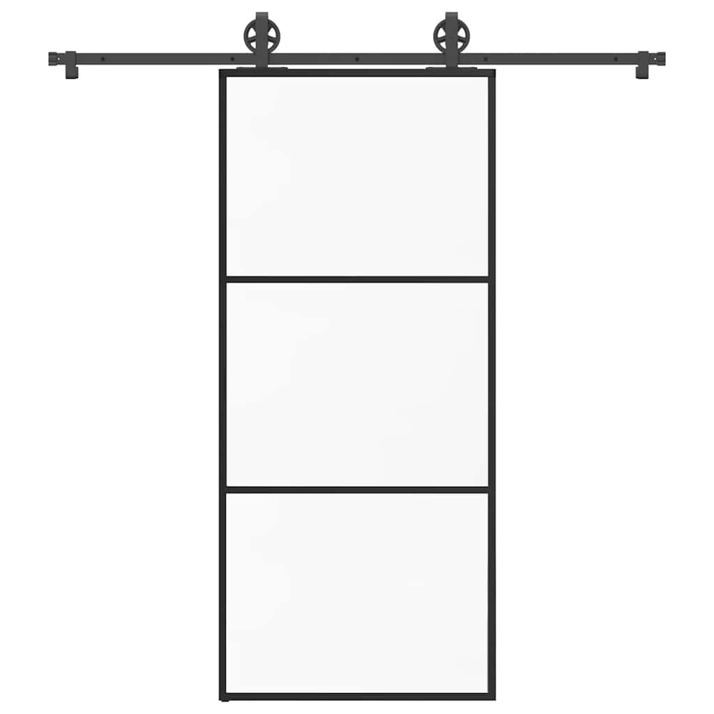 Schiebetür mit Beschlag 90×205 cm ESG-Glas & Aluminium