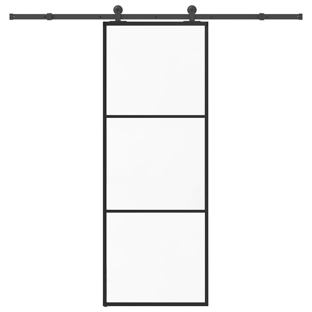 Schiebetür mit Beschlag 76×205 cm ESG-Glas & Aluminium