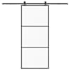 vidaXL liuguks tarvikutega, 90 x 205 cm, ESG-klaas ja alumiinium