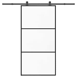 Posuvné dveře s kováním 102x205 cm ESG sklo a hliník - obrázek 1