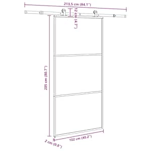 Posuvné dveře s kováním 102x205 cm ESG sklo a hliník - obrázek 8