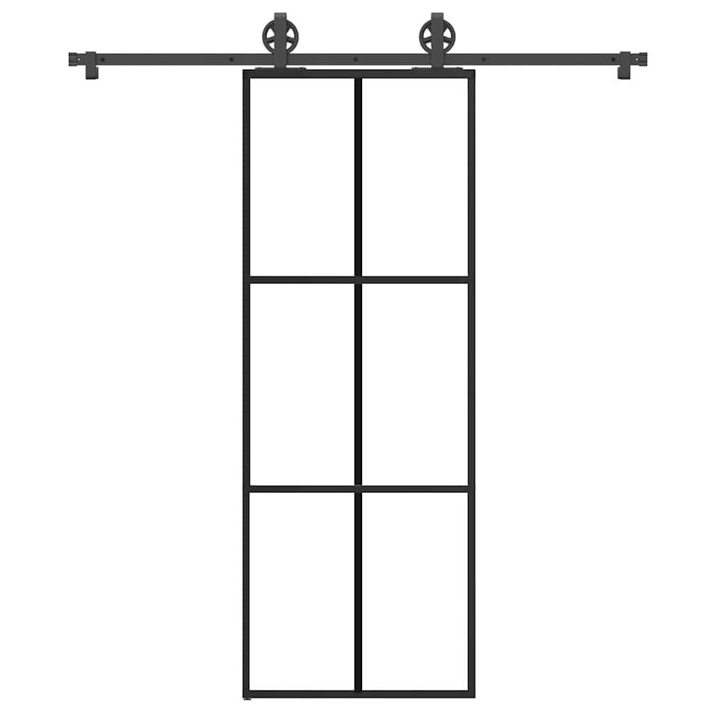 Schiebetür mit Beschlag 76×205 cm ESG-Glas & Aluminium